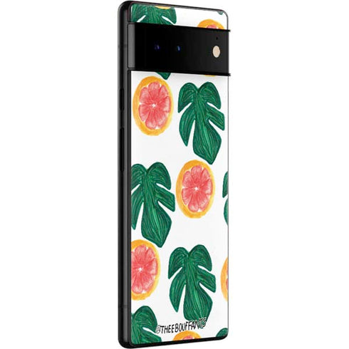 Bouffants and Broken Hearts Tropical Leaves and Citrus Google Pixel 6 Skin